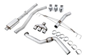 Honda Civic Type R Performance Exhaust - AWE Tuning - Cat Back, Track Edition, Triple Tips - Chrome Silver - `17-`27